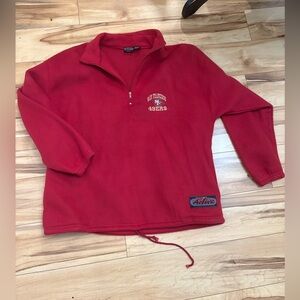 90’s NFL Active San Francisco 49ers fleece quarter zip sweatshirt red